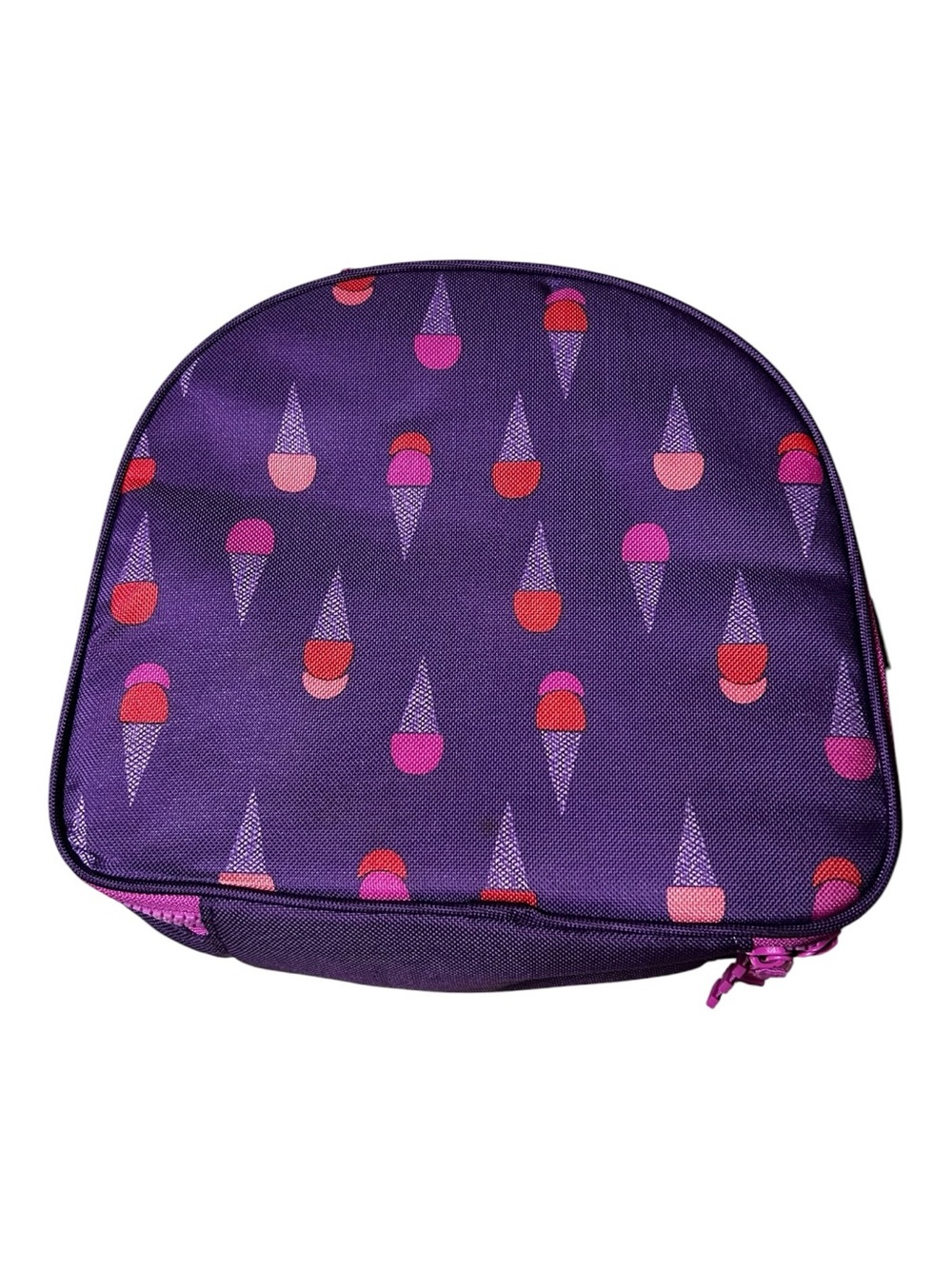 💟 Gymboree Insulated Lunch Bag Purple Ice Cream Print Kids School Lunch Box EUC